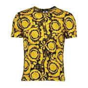 Barocco Print Ronde Hals T-shirt Versace , Multicolor , Heren