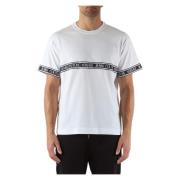 Katoenen T-shirt met logoprint Versace Jeans Couture , White , Heren