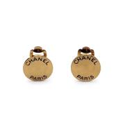 Pre-owned Metal earrings Chanel Vintage , Yellow , Dames