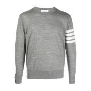 Grijze 4-Bar Crew Neck Jumper Thom Browne , Gray , Heren