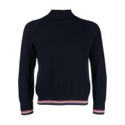 Blauwe Cashmere Turtle Neck Sweater Thom Browne , Blue , Heren