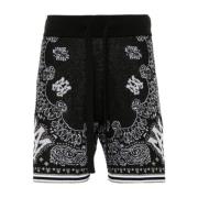 Bandana Print Gebreide Shorts Amiri , Black , Heren