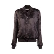 Zwarte Bomberjack met Palmprint Saint Laurent , Black , Heren