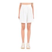 Bermuda shorts met hoge taille in stretch viscose Hinnominate , White ...