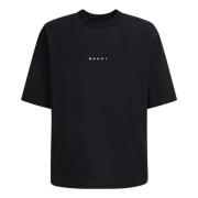 katoenen t-shirt met mini logo Marni , Black , Heren