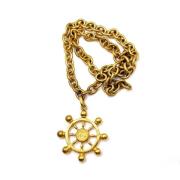 Pre-owned Metal necklaces Chanel Vintage , Yellow , Dames