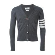 Grijze 4-Bar Cashmere Cardigan Sweater Thom Browne , Gray , Heren