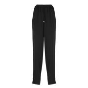 Zwarte broek met trekkoord in taille Elisabetta Franchi , Black , Dame...