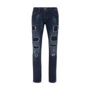 Stijlvolle Denim Jeans voor Mannen Philipp Plein , Blue , Heren