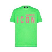 Icon Logo T-shirt Roze Dsquared2 , Green , Heren