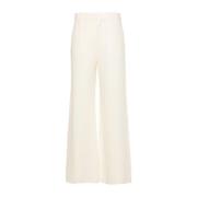 Witte Linnen Wijde Pijp Broek Chloé , White , Dames