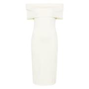 Witte Off-Shoulder Slim Fit Jurk Bottega Veneta , White , Dames