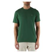 Katoenen Regular Fit T-shirt met Logo Patch Lacoste , Green , Heren
