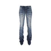 Stretch Denim Pantaboots Diesel , Blue , Dames