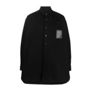 Zwarte Logo-Patch Longsleeve Shirt Raf Simons , Black , Heren