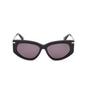 Vierkante zonnebril voor dames Zwart Glanzend Max Mara , Black , Dames
