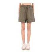 Linnen Elastische Taille Shorts Hinnominate , Green , Dames