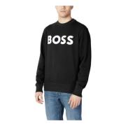 Stijlvol Print Sweatshirt voor Mannen Boss , Black , Heren