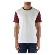 Regular Fit Katoenen T-shirt met Contrast Inserts Lacoste , White , He...