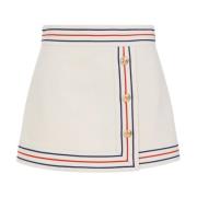 Beige Katoenen Rok Wrap Design Gucci , Beige , Dames