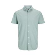Pique Short Sleeve Shirts Jack & Jones , Green , Heren