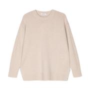 Beige Cashmere Crew Neck Sweater Max Mara , Beige , Dames