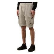 Cargo Katoen Fleece Bermuda Shorts C.p. Company , Gray , Heren