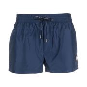 Logo-Plaque Zwemshorts Dolce & Gabbana , Blue , Heren