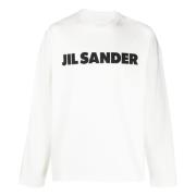 Casual Katoenen T-shirt Jil Sander , White , Heren