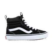 Suede Zwart Wit Hi-Top Schoenen Vans , Black , Dames