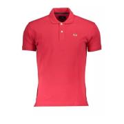 Rode katoenen poloshirt met logo borduurwerk La Martina , Pink , Heren