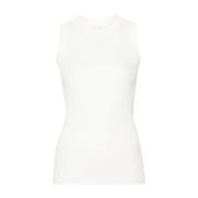 Witte Gebreide Racerback Top Sportmax , White , Dames