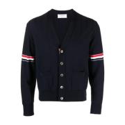 Blauwe RWB Stripe V-hals Vest Thom Browne , Blue , Heren