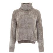 Stijlvolle Crop Ciniglia Sweaters Herno , Gray , Dames