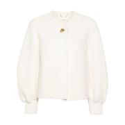 Witte Wollen Jas Chloé , White , Dames