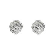 Pre-owned White Gold earrings Chanel Vintage , Gray , Dames