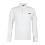 Wit Katoenen Polo Lange Mouw MC2 Saint Barth , White , Heren