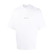 Gedrukt Katoen Logo T-shirt Marni , White , Heren