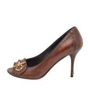 Pre-owned Leather heels Gucci Vintage , Brown , Dames