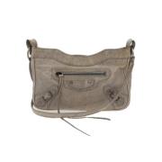 Pre-owned Leather crossbody-bags Balenciaga Vintage , Gray , Dames