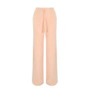 Roze Wijde Pijp Broek met Logo Twinset , Pink , Dames