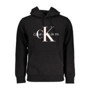 Zwarte Hoodie met Print Calvin Klein , Black , Heren