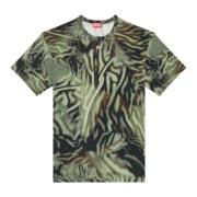 T-shirt with zebra-camo print Diesel , Multicolor , Heren