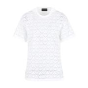 Witte T-shirts en Polos met Devoré Effect Emporio Armani , White , Dam...