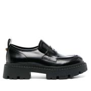 Zwarte Leren Stud Combo Loafer ASH , Black , Dames