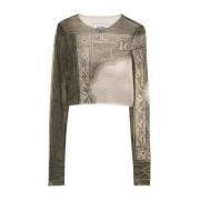 Lange Mouw Crop Top in Groen Jean Paul Gaultier , Multicolor , Dames