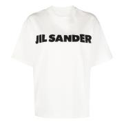 Casual Katoenen T-Shirt Jil Sander , White , Heren