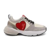 Zwarte Suede Sneakers met 5cm Hak Love Moschino , White , Dames