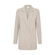 Klassieke Dubbelrij Blazer Gestuz , Beige , Dames