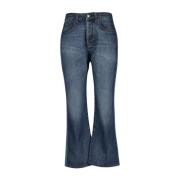 Uitlopende jeans in ruwe blauwe denim Victoria Beckham , Blue , Dames